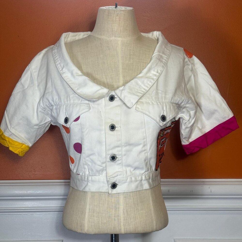 Vintage DON'T STOP Women's Denim Crop Jacket Size S